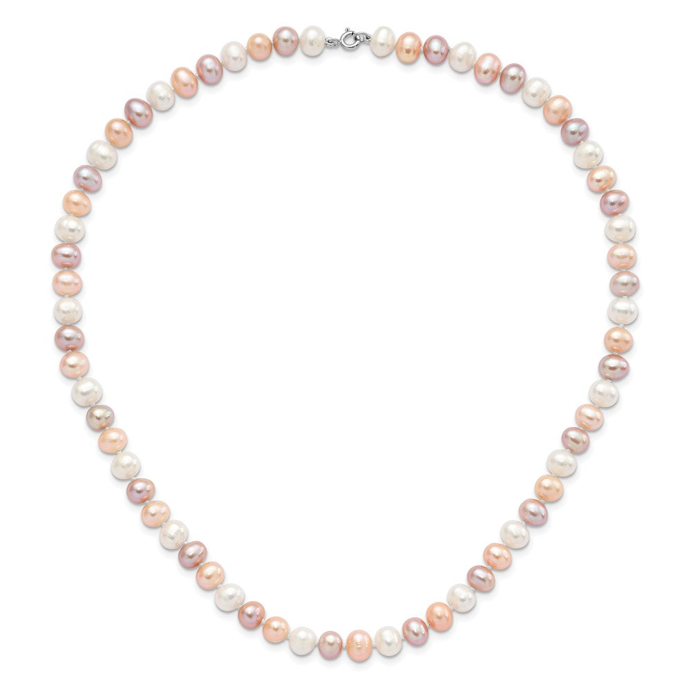 Sterlingsilber Rhodiniert Weiß/pink/purple Fwc Perle Neck/bracelet/ear Set