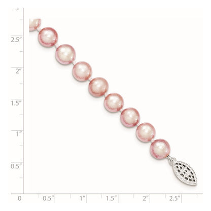 7.25 Zoll Sterlingsilber 7-8mm Lila Fw Zuchtperle Armband