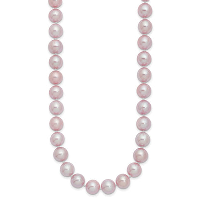 Sterlingsilber Rhodiniert 9-10mm Lila Fwc Perle Halskette