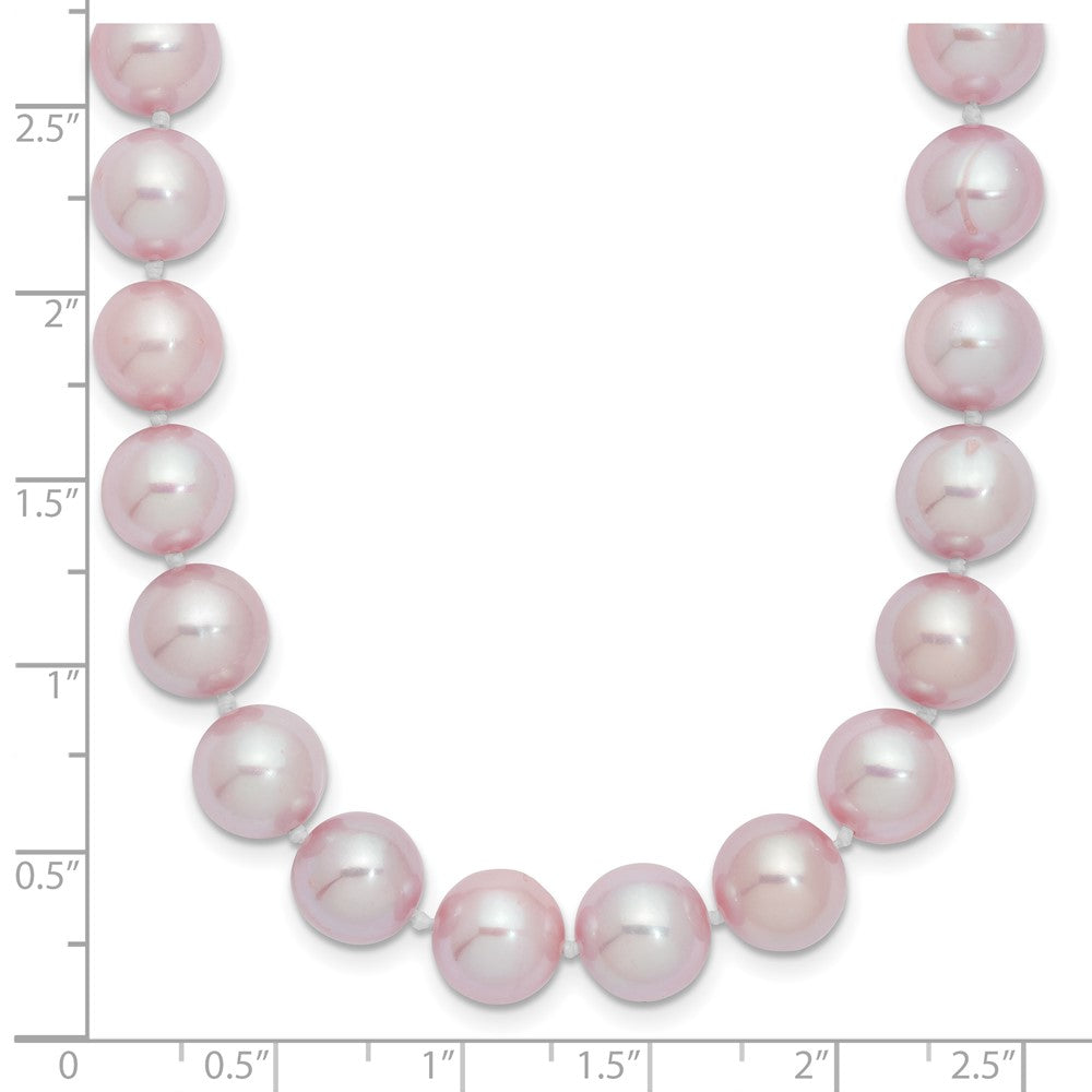Sterlingsilber Rhodiniert 9-10mm Lila Fwc Perle Halskette