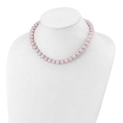 Sterlingsilber Rhodiniert 9-10mm Lila Fwc Perle Halskette