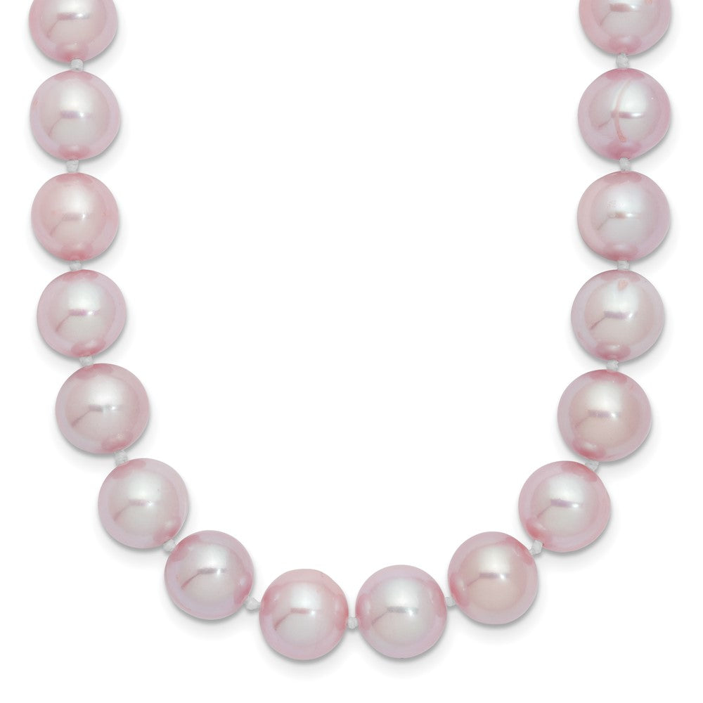 Sterlingsilber Rhodiniert 9-10mm Lila Fwc Perle Halskette