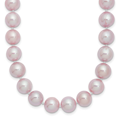 Sterlingsilber Rhodiniert 9-10mm Lila Fwc Perle Halskette