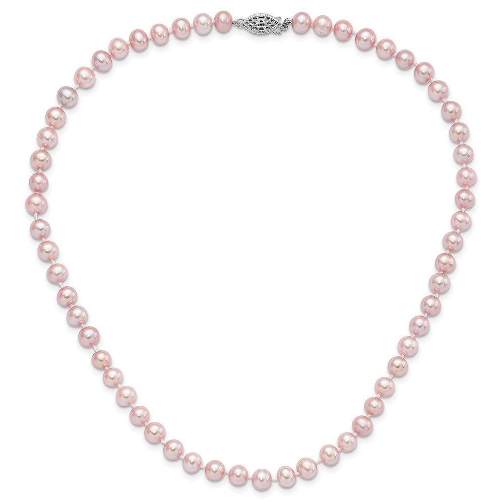 Sterlingsilber Rhodiniert 6-7mm Lila Fwc Perle Halskette