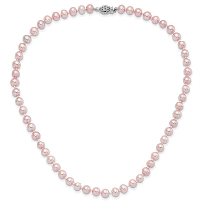 Sterlingsilber Rhodiniert 6-7mm Lila Fwc Perle Halskette