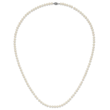 Sterlingsilber Rhodium 5-6mm Weiß Süßwasser Zuchtperle Halskette