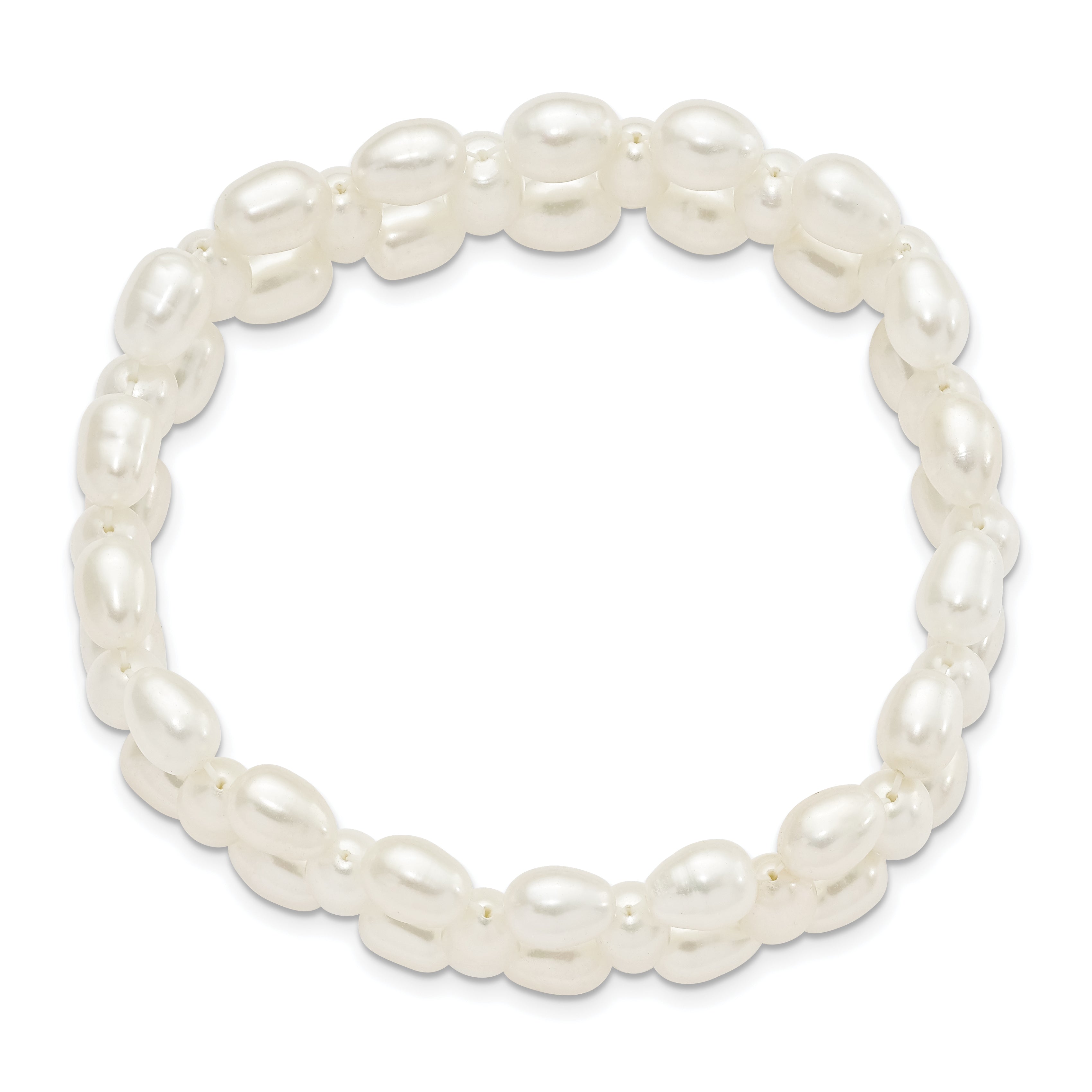 Mode 6-7mm Weiß Rice Süßwasser Zuchtperle Dehnbar Armband