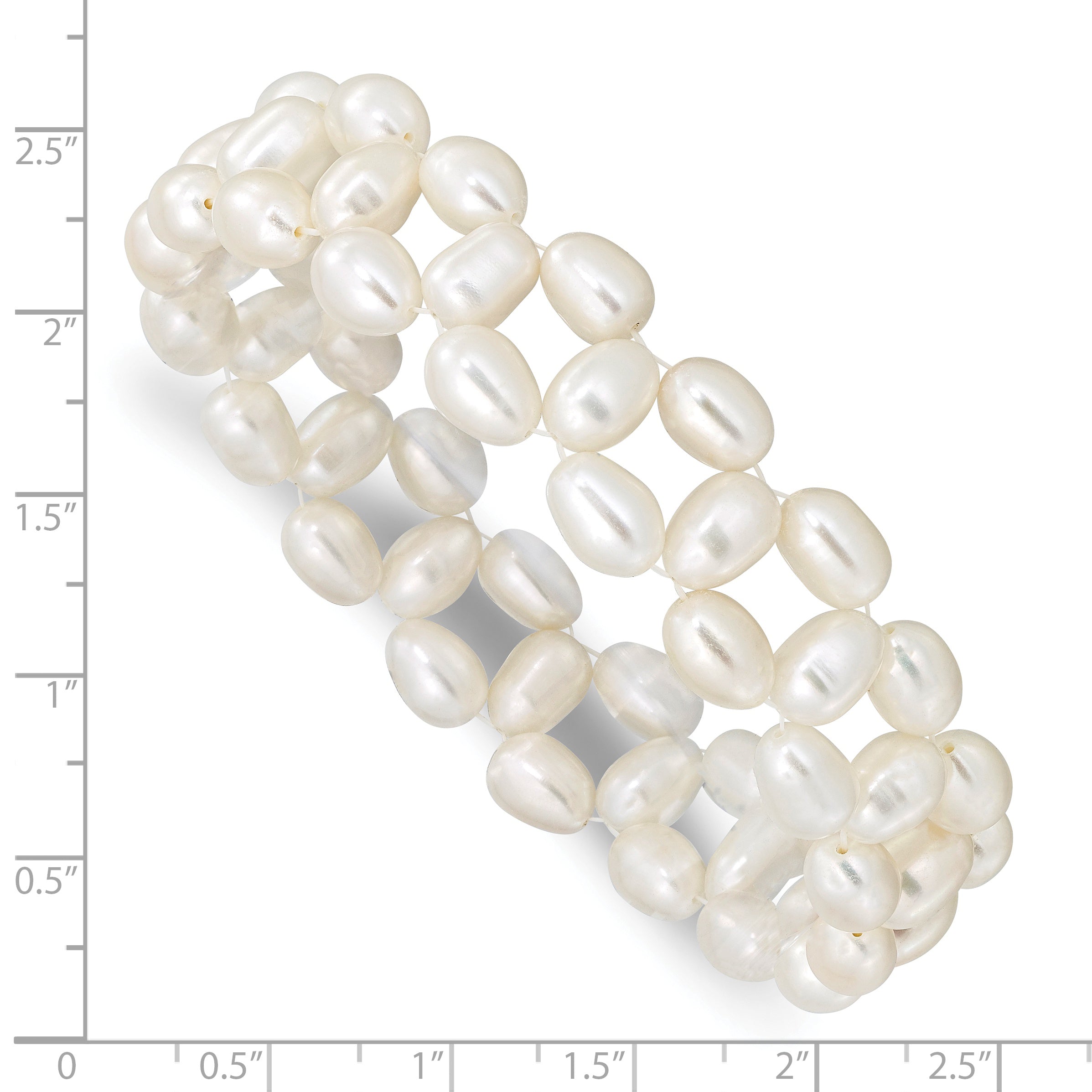 Mode 6-7mm Weiß Rice Süßwasser Zuchtperle Dehnbar Armband