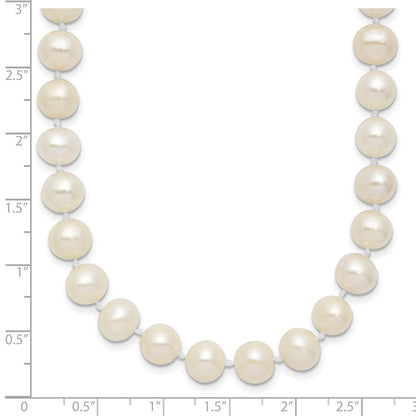 Sterlingsilber Rhodium 7-8mm Weiß Süßwasser Zuchtperle Halskette