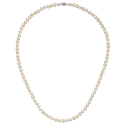 Sterlingsilber Rhodium 7-8mm Weiß Süßwasser Zuchtperle Halskette
