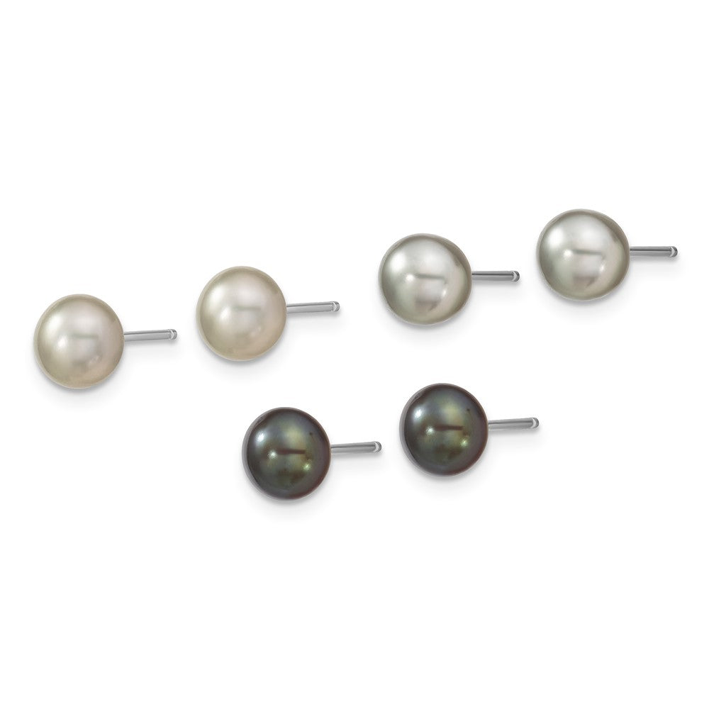 Sterlingsilber Rhodium Fwc Perle Halskette/7.25 Brace/3pc Ohrring Set