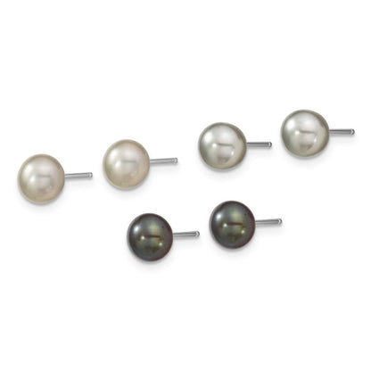 Sterlingsilber Rhodium Fwc Perle Halskette/7.25 Brace/3pc Ohrring Set