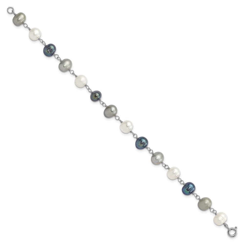 Sterlingsilber Rhodium Fwc Perle Halskette/ Armband/3pc Ohrring Set