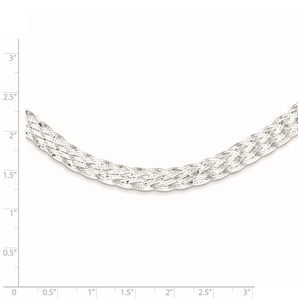 Sterlingsilber 6.75mm Geflochten Fantasie Halskette