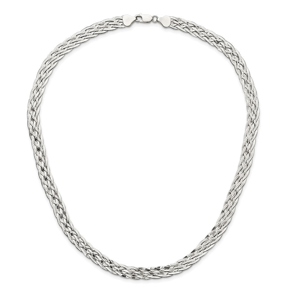 Sterlingsilber 6.75mm Geflochten Fantasie Halskette