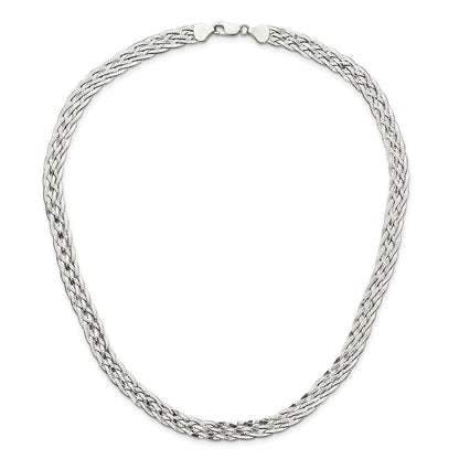 Sterlingsilber 6.75mm Geflochten Fantasie Halskette