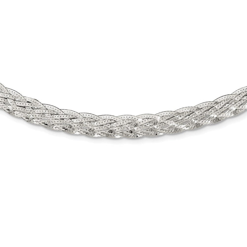 Sterlingsilber 6.75mm Geflochten Fantasie Halskette