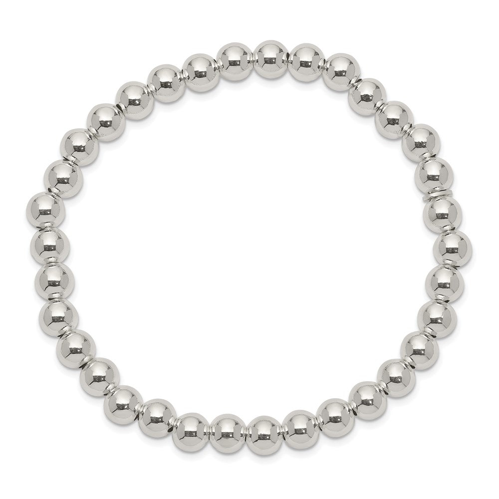 Sterlingsilber Poliert Perle Dehnbar Armband