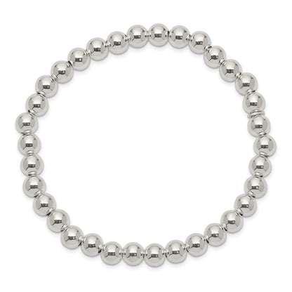 Sterlingsilber Poliert Perle Dehnbar Armband