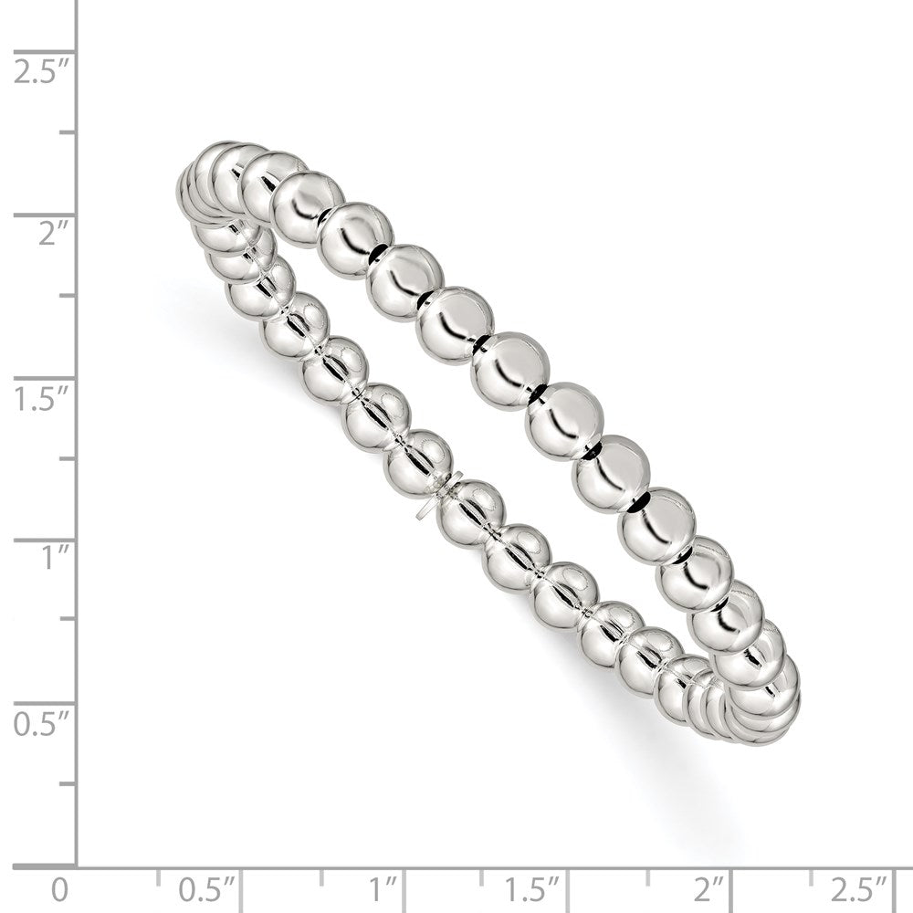 Sterlingsilber Poliert Perle Dehnbar Armband