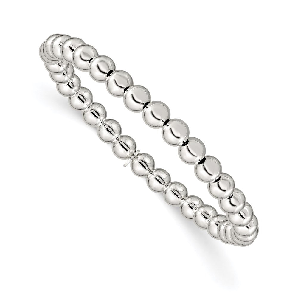 Sterlingsilber Poliert Perle Dehnbar Armband