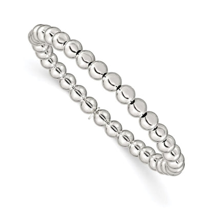 Sterlingsilber Poliert Perle Dehnbar Armband