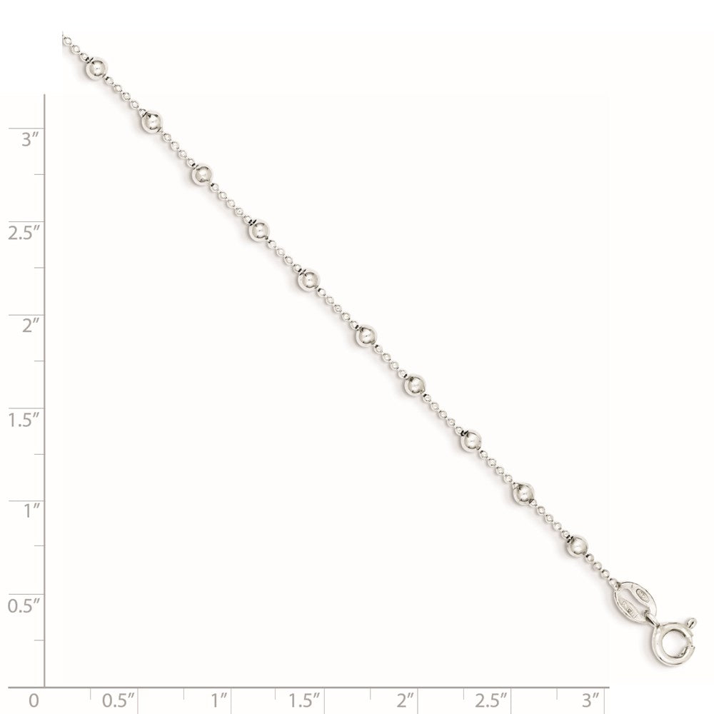 Sterlingsilber Poliert Gekugelt 6 Zoll mit 1 in Verlängerung Armband