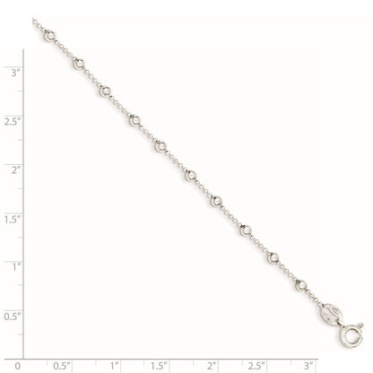 Sterlingsilber Poliert Gekugelt 6 Zoll mit 1 in Verlängerung Armband
