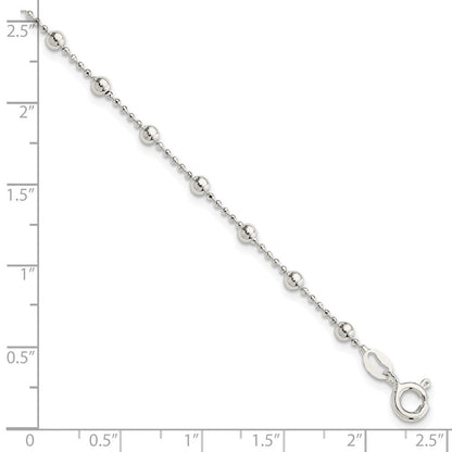 Sterlingsilber Poliert Gekugelt 6 Zoll mit 1 in Verlängerung Armband