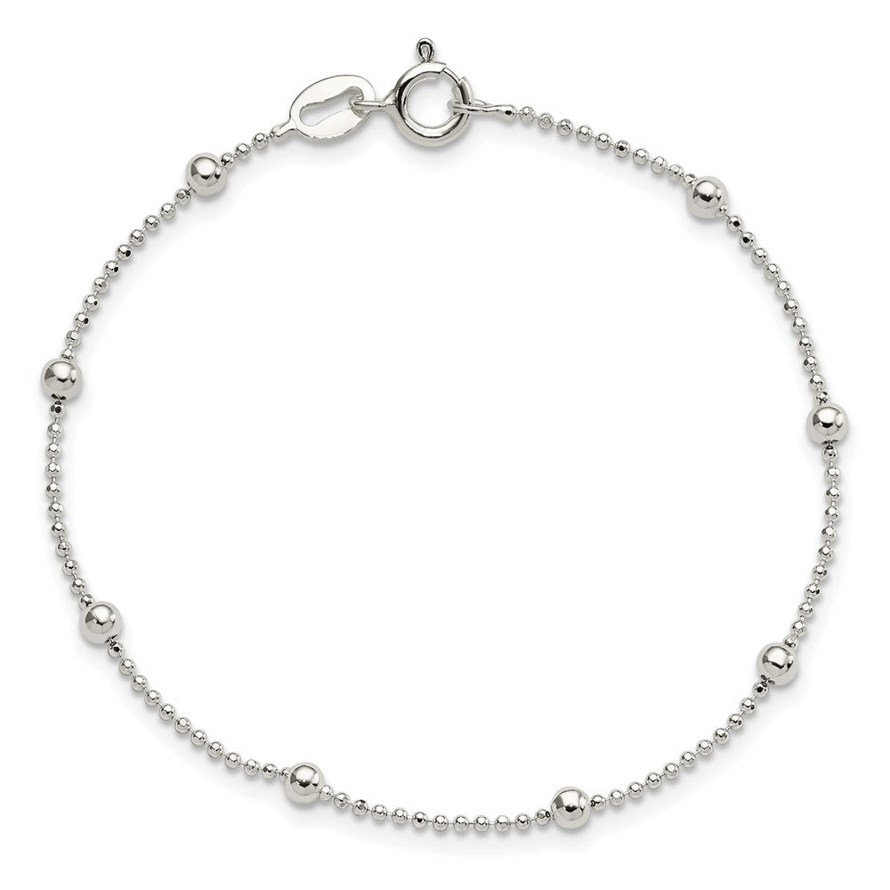 7 Zoll Sterlingsilber Poliert Gekugelt Armband