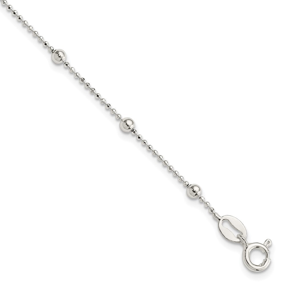 7 Zoll Sterlingsilber Poliert Gekugelt Armband