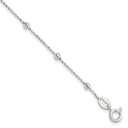 7 Zoll Sterlingsilber Poliert Gekugelt Armband