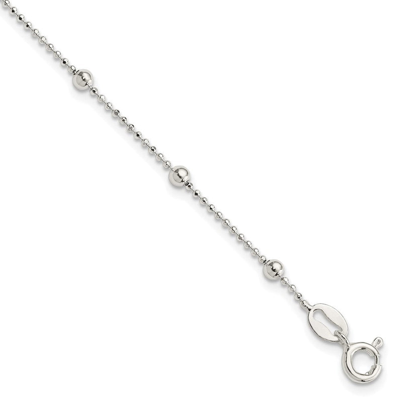 7 Zoll Sterlingsilber Poliert Gekugelt Armband