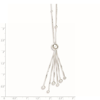 Sterlingsilber Poliert Gekugelt Tassel Halskette