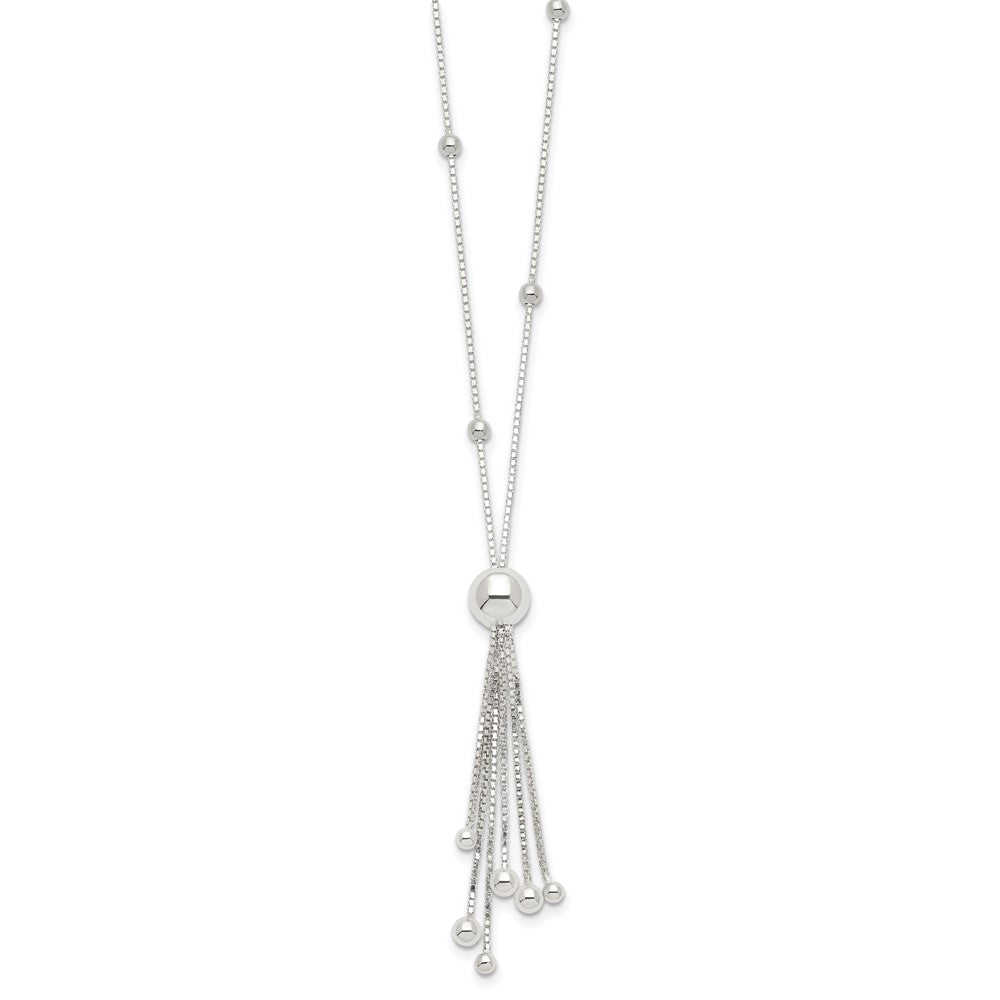 Sterlingsilber Poliert Gekugelt Tassel Halskette