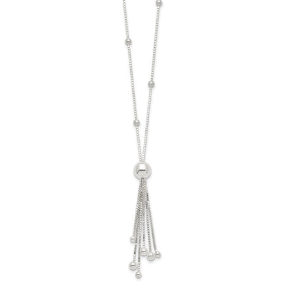 Sterlingsilber Poliert Gekugelt Tassel Halskette