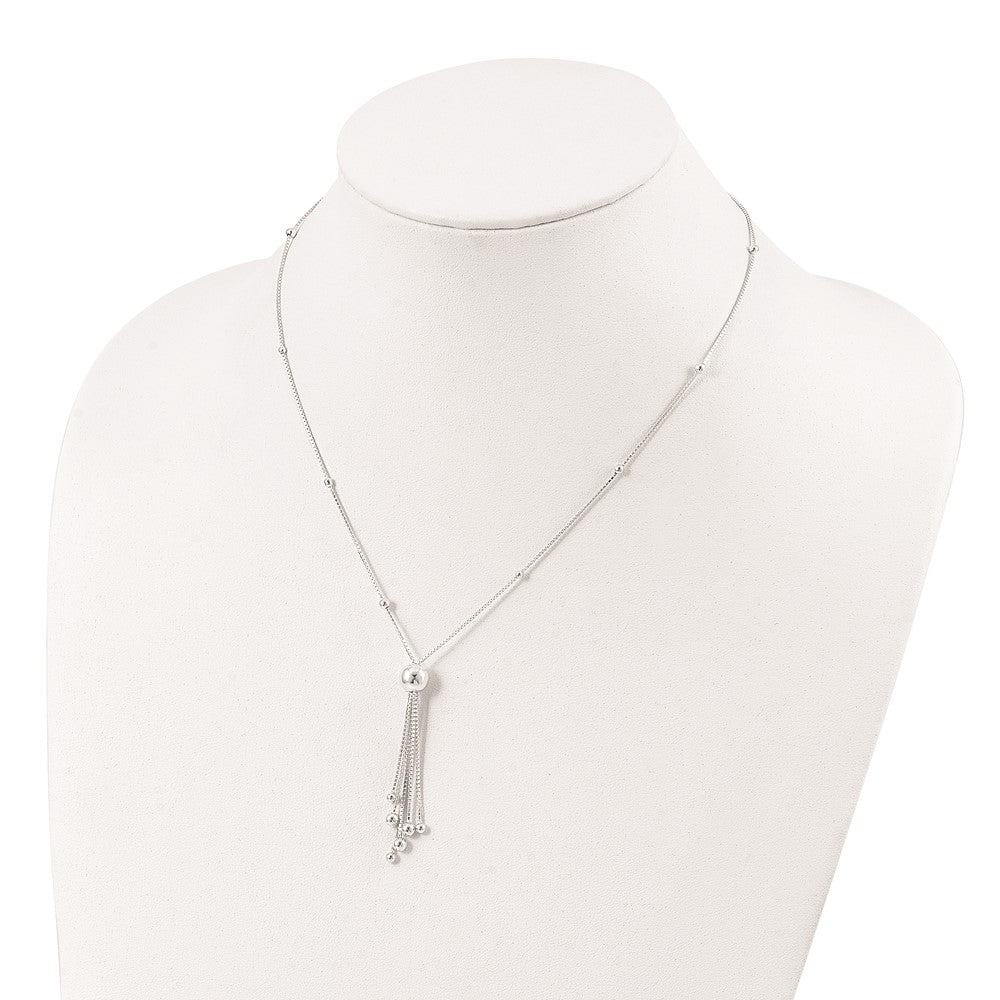 Sterlingsilber Poliert Gekugelt Tassel Halskette