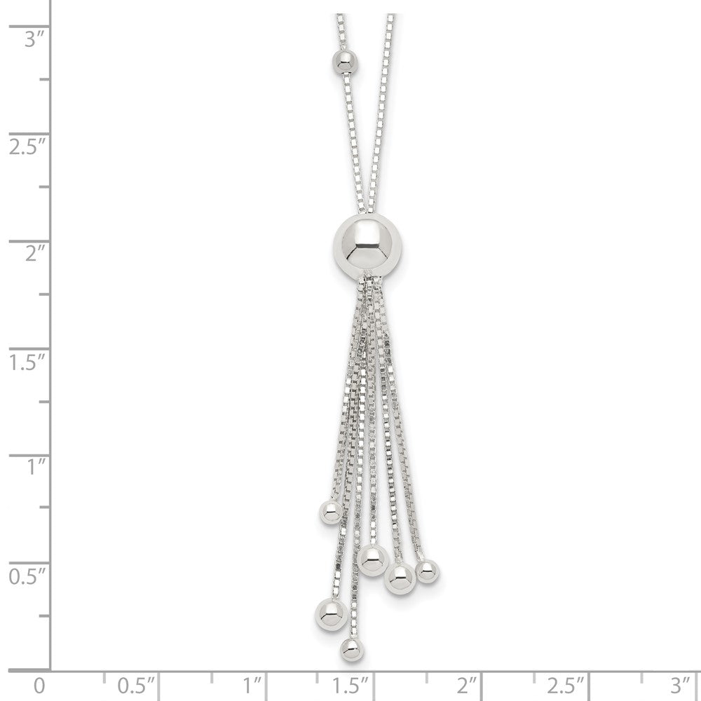 Sterlingsilber Poliert Gekugelt Tassel Halskette