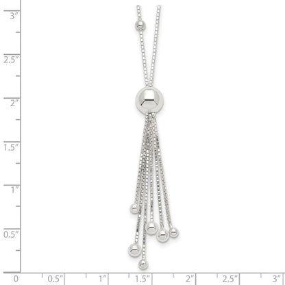 Sterlingsilber Poliert Gekugelt Tassel Halskette