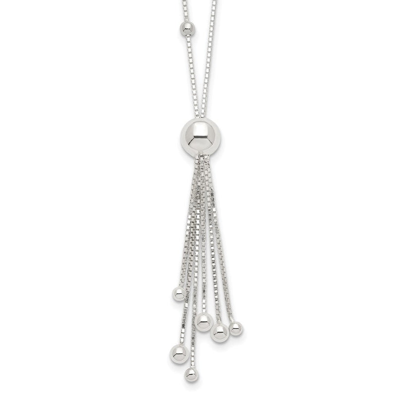 Sterlingsilber Poliert Gekugelt Tassel Halskette
