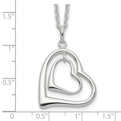 Sterlingsilber Doppelt Herz Halskette