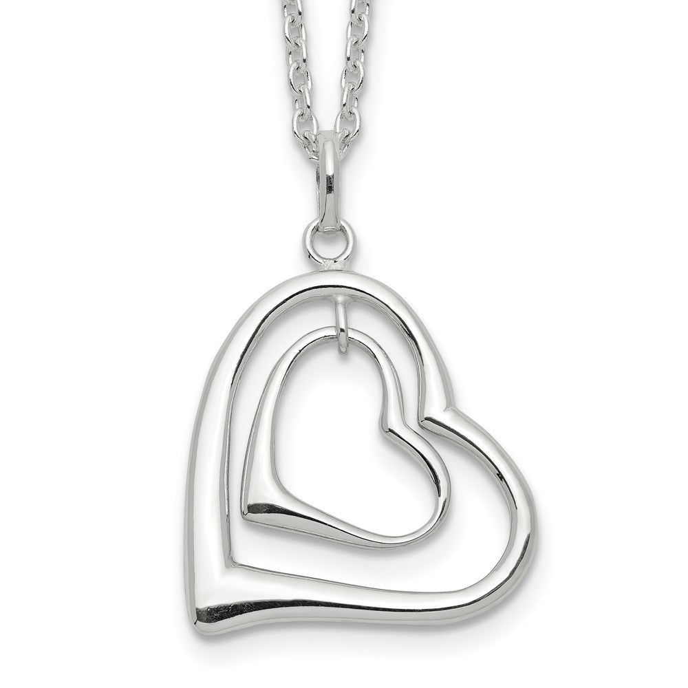 Sterlingsilber Doppelt Herz Halskette