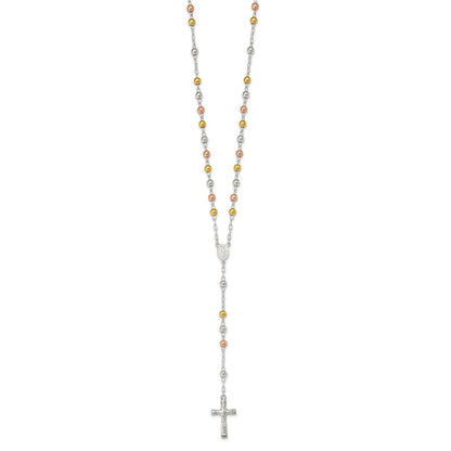 Sterlingsilber Poliert Rosenkranz Tricolor Perlen Halskette