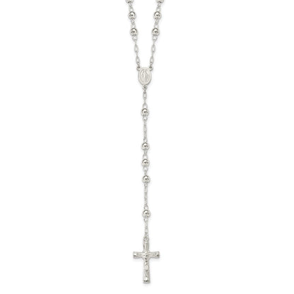 Sterlingsilber Poliert Rosenkranz 26 Zoll Halskette