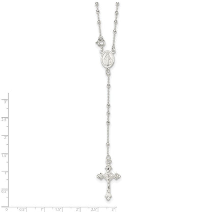 Sterlingsilber Poliert Rosenkranz 18 Zoll Halskette