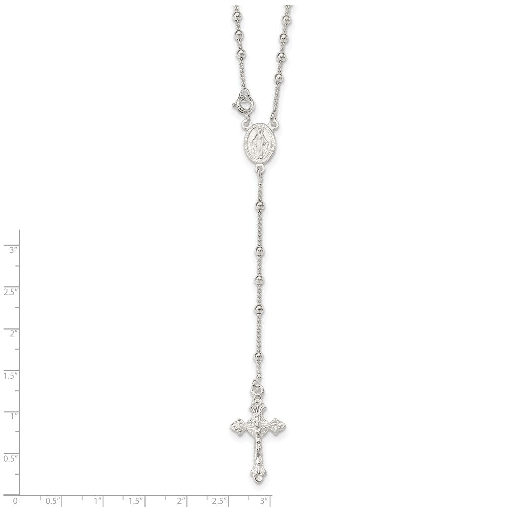 Sterlingsilber Poliert Perle Rosenkranz 16 Zoll Halskette