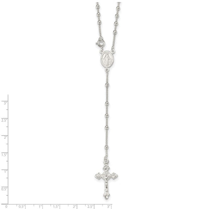 Sterlingsilber Poliert Perle Rosenkranz 16 Zoll Halskette
