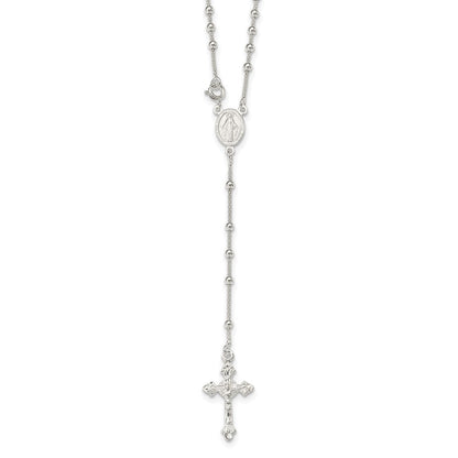 Sterlingsilber Poliert Perle Rosenkranz 16 Zoll Halskette