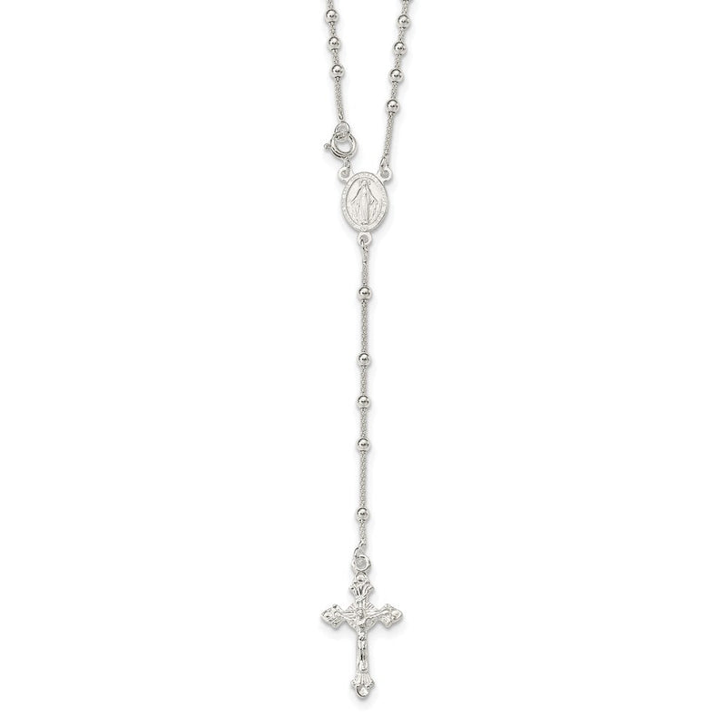 Sterlingsilber Poliert Perle Rosenkranz 16 Zoll Halskette