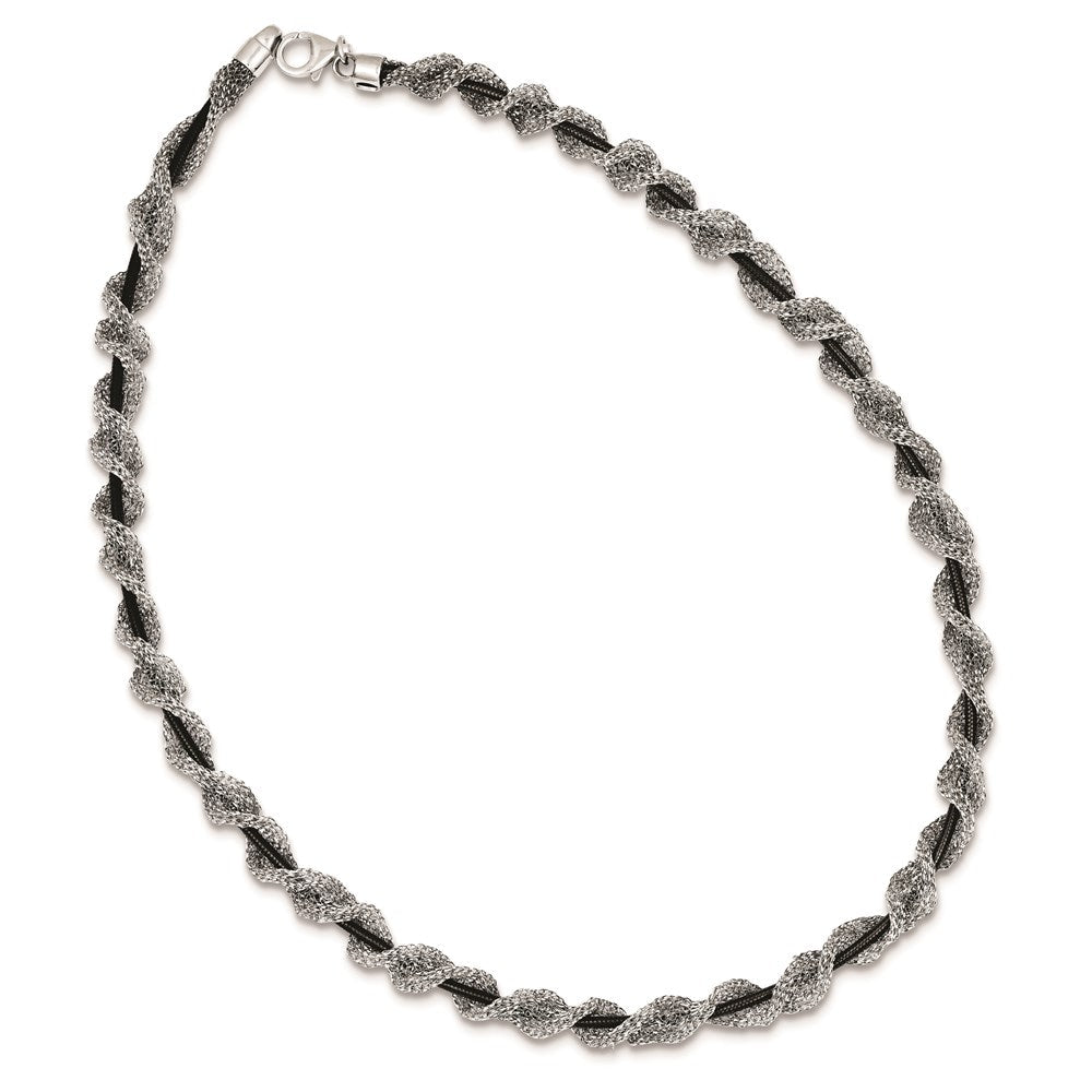 Sterlingsilber und Rutheniumbeschichtet Fantasie Netz Halskette